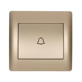 RHYME DOORBELL SWITCH CHAMPAGNE METAL