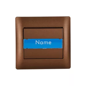 RHYME DOORBELL SWITCH WITH NAME CARD COFFEE METAL