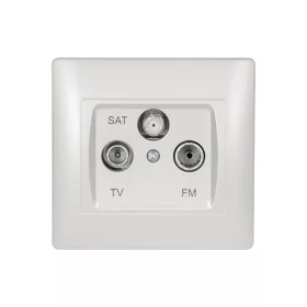 RHYME TV+FM+SAT SOCKET WHITE METAL