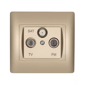 RHYME TV+FM+SAT SOCKET CHAMPAGNE METAL