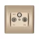 RHYME TV+FM+SAT SOCKET CHAMPAGNE METAL