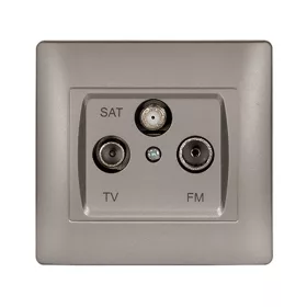 RHYME TV+FM+SAT SOCKET GREY METAL