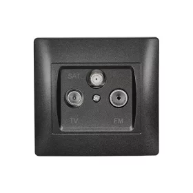 RHYME TV+FM+SAT SOCKET GRAPHITE METAL