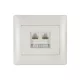 RHYME COMPUTER NETWORK SOCKET (DOUBLE) WHITE METAL