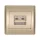 RHYME COMPUTER POWER SOCKET (DOUBLE) CHAMPAGNE METAL
