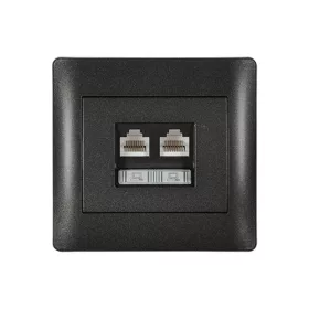 RHYME COMPUTER NETWORK SOCKET (DOUBLE) GRAPHITE METAL