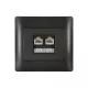 RHYME COMPUTER NETWORK SOCKET (DOUBLE) GRAPHITE METAL