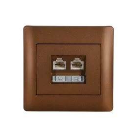 RHYME COMPUTER NETWORK SOCKET (DOUBLE) COFFEE METAL