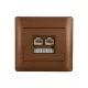 RHYME COMPUTER NETWORK SOCKET (DOUBLE) COFFEE METAL