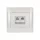 RHYME TELEPHONE SOCKET + COMPUTER POWER SOCKET WHITE METAL