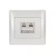 RHYME TELEPHONE SOCKET + COMPUTER POWER SOCKET WHITE METAL