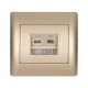 RHYME PHONE SOCKET + COMPUTER POWER SOCKET CHAMPAGNE METAL