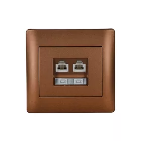 RHYME TELEPHONE SOCKET + COMPUTER POWER SOCKET COFFEE METAL