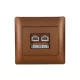 RHYME TELEPHONE SOCKET + COMPUTER POWER SOCKET COFFEE METAL