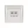 RHYME TELEPHONE SOCKET (DOUBLE) WHITE METAL
