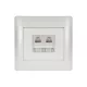 RHYME TELEPHONE SOCKET (DOUBLE) WHITE METAL