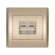RHYME TELEPHONE SOCKET (DOUBLE) CHAMPAGNE METAL