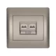 RHYME TELEPHONE SOCKET (DOUBLE) GREY METAL