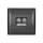 RHYME TELEPHONE SOCKET (DOUBLE) GRAPHITE METAL