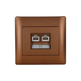 RHYME TELEPHONE SOCKET (DOUBLE) COFFEE METAL