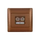 RHYME TELEPHONE SOCKET (DOUBLE) COFFEE METAL