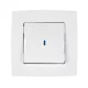 CITY ONE-BUTTON ONE-WAY SWITCH WITH INDICATOR LIGHT METAL WHITE