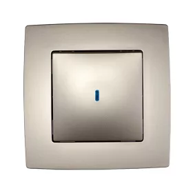   CITY SINGLE-BUTTON ONE-WAY SWITCH WITH INDICATOR LIGHT CHAMPAGNE METAL