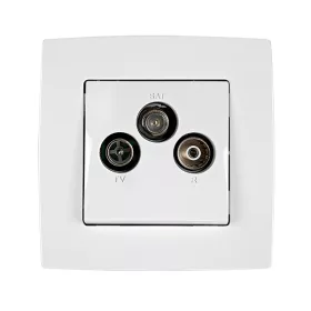 CITY TV AND SAT CONNECTOR, WHITE METAL