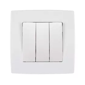 CITY TRIPLE SINGLE POLE SWITCH WHITE