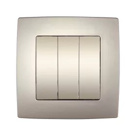 CITY TRIPLE SINGLE POLE SWITCH CHAMPAGNE METAL