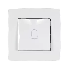CITY DOORBELL SWITCH, WHITE METAL