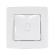 CITY DOORBELL SWITCH, WHITE METAL
