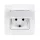 CITY GERMAN TYPE PLUG WITH WATERPROOF COVER METAL WHITE 