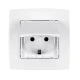 CITY GERMAN TYPE PLUG WITH WATERPROOF COVER METAL WHITE 