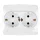 CITY GERMAN TYPE DOUBLE SOCKET METAL WHITE