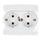 CITY GERMAN TYPE DOUBLE SOCKET METAL WHITE