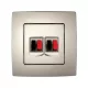 CITY 2xAUDIO SOCKET CHAMPAGNE METAL