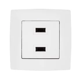 CITY 2xUSB SOCKET WHITE METAL