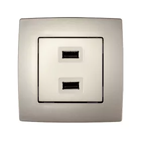 CITY 2xUSB SOCKET CHAMPAGNE METAL
