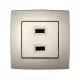 CITY 2xUSB SOCKET CHAMPAGNE METAL