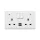 LONDON DOUBLE SOCKET 2P BUTTON SWITCH NEON+USB WHITE