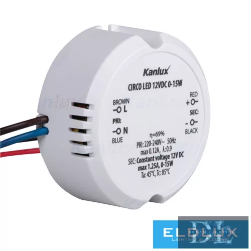 KANLUX CIRCO LED 12VDC 0-15W operation.