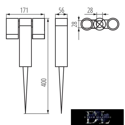 KANLUX USTI SP 2X7 GR spike lamp