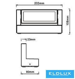 UNIVERSO Outdoor wall lamp 21w 1800lm CCT with switch 203x108x80mm IP65 gray 5 years