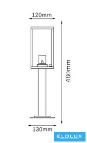 UNIVERSO Outdoor standing lamp E27 Max.60w D130x480mm IP44 black 5 years