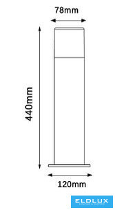 UNIVERSO Outdoor standing lamp E27 Max.60w D120x440mm IP54 gray 5 years