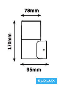 UNIVERSO Outdoor wall lamp E27 Max.60w 95x78x170mm IP54 anthracite 5 years
