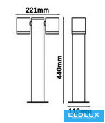 UNIVERSO Outdoor garden lamp 2xGU10 Max.35w IP44 Anthracite 110x221x440mm 5 years