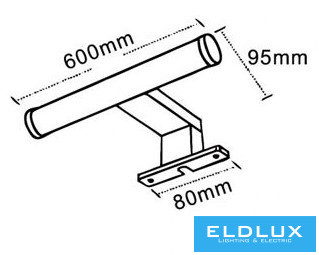 UNIVERSO Furniture mountable lamp 9w 1000lm 4000k IP44 600x95x40mm chrome