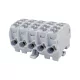 CONNECTOR BLOCK DIN RAIL 5X(2X16MM2/2X25MM2 GREY